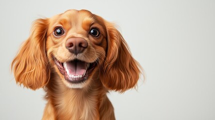 portrait of a happy smiling Cocker Spaniel dog on a white background