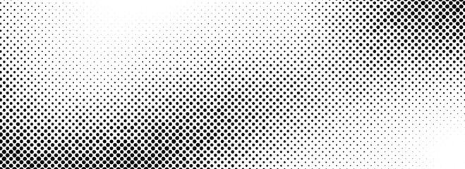 Aufkleber - Fading halftone grungy background. Vanishing grain gritty textured wallpaper. Black white comic noise grit surface. Pixelated speckles, dots or particles overlay. Vector aged dirty sand backdrop cover