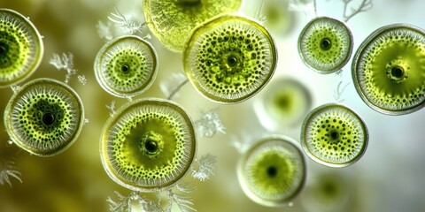 Poster - Close-Up of Algae and Microalgae under Microscope