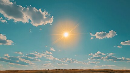 Wall Mural - Bright Clear Sky at Noon with the Sun