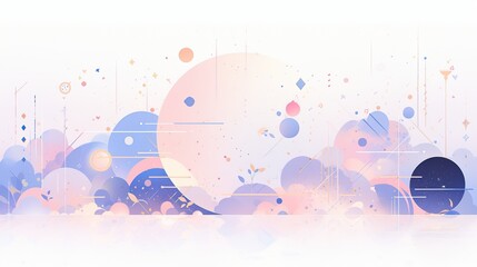 Wall Mural - Minimalist pastel abstract designs feature simple shapes and lines, with soft gradients and subtle texture enhancements