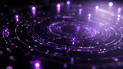 Wall Mural - Abstract Background - Purple Circular Light Trails