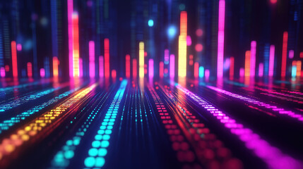 Poster - Stock exchange market indices visualized with animated bar and table graph