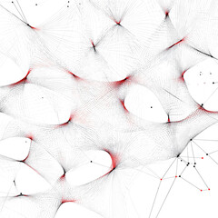 Wall Mural - Abstract 3D Mesh Wave with Dynamic Dotted Pattern on white and transparent background. PNG