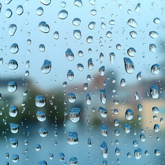 Wall Mural - abstract photo of water drops on glass