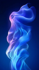 Wall Mural - abstract background blue wave flowing smooth