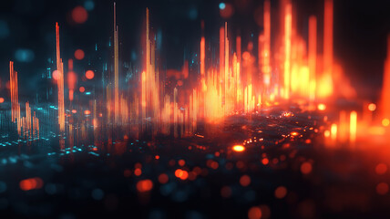 Poster - Illuminating Forex Trends with a Dynamic, Glowing Chart Background