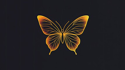 Poster - Minimalist butterfly icon with clean, flowing lines and simple shapes.