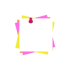 Poster - stack note paper with pin isolated