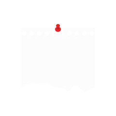 Poster - blank white paper with push pin isolated