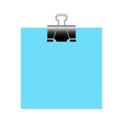 Aufkleber - Blue memo Paper with Binder Clip