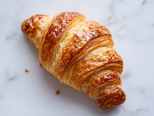 The croissant flaky and buttery, with a perfectly crisp exterior and a soft, layered interior.