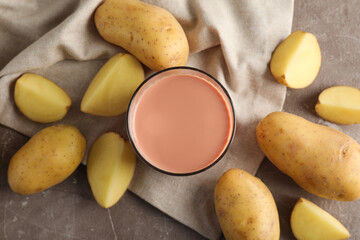 Wall Mural - Potato milk, concept of fresh and healthy drink