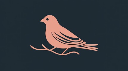 Poster - Simple bird icon with just a few sharp, elegant lines to define the shape.