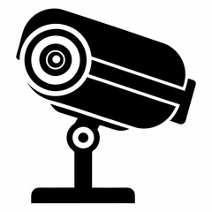 Smart security camera silhouette vector black on white background