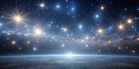 Wall Mural - A vast expanse of stars and galaxies filled with shimmering silver light, astronomical scene, star clusters