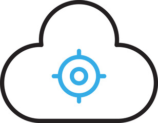 Canvas Print - Cloud and Focus Line Icon
