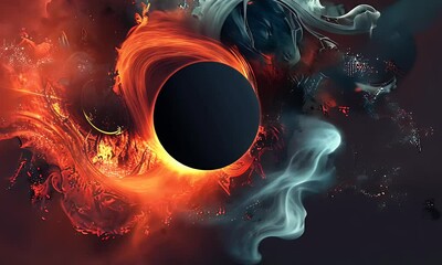 Fototapete - A colorful background for youtube thumbnail with a colorful circle in the middle


