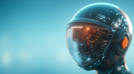 Poster - Futuristic VR Helmet with LED Lights