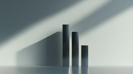 Aufkleber - Abstract Geometric Shapes with Shadows on Soft Background