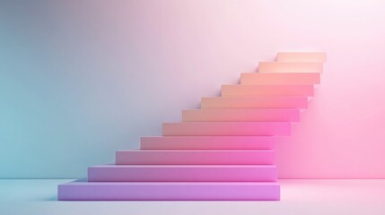 Aufkleber - Elegant Gradient Stairs with Soft Lighting