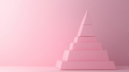 Aufkleber - Pink Pyramid Structure on Soft Pink Background