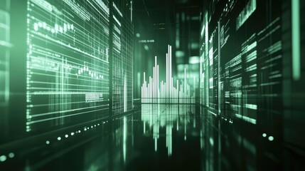 Poster - Futuristic Data Analytics Environment in Green Tones