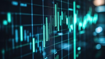Poster - Modern Financial Data Visualization with Green Bars