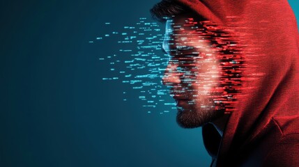 Poster - A person with a face hidden behind a digital mask, signifying the need for anonymity and privacy in the online world.