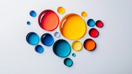 Poster - colorful circular shapes on white background