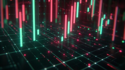 Poster - abstract data visualization with colorful graphs