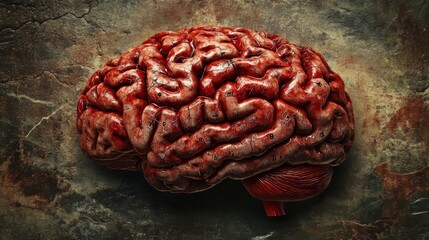 Poster - Detailed Human Brain Anatomy Illustration