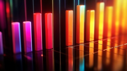 Poster - colorful digital bars on a reflective surface