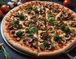 © Danish - Social media post food beverage pizza with mushrooms and vegetables
