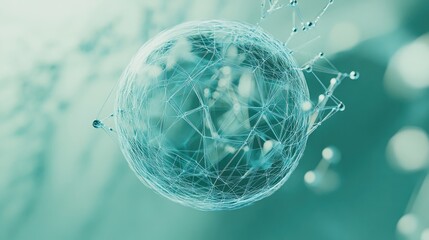 Poster - Abstract Sphere with Connecting Lines and Nodes