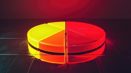 Poster - Colorful Pie Chart Representation on Reflective Surface