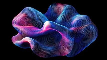 Poster - Abstract Colorful Waves in 3D Space