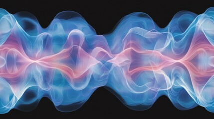 Poster - Abstract Waves in Blue and Pink Tones