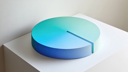 Poster - Modern Blue Gradient Pie Chart on Display