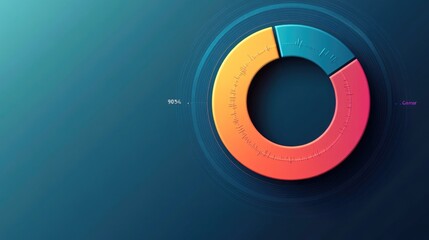Poster - Colorful Circular Chart Design with Percentage Indicator