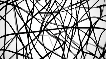 Poster - Abstract Black Line Art on White Background