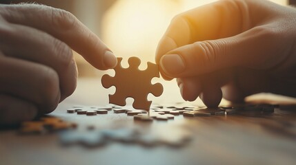 Poster - Assembling Puzzle Pieces with Careful Hands