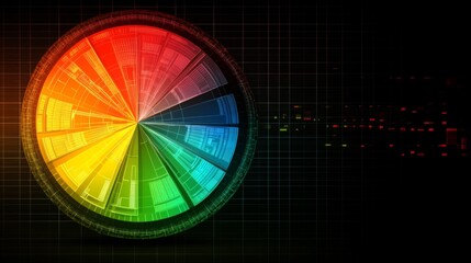 Poster - Colorful Circular Diagram with Grid Background