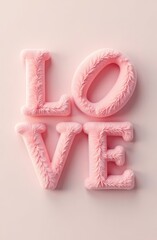 Aufkleber - Love is written in pink letters on a pink background