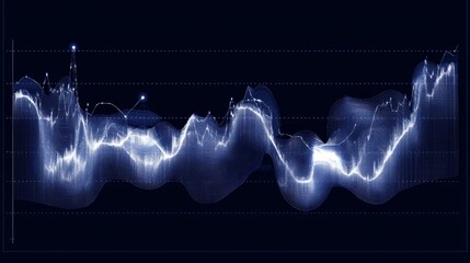 Poster - abstract data visualization with waves and lines