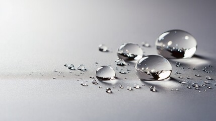 Poster - Elegant Water Droplets on Smooth Surface