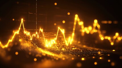 Poster - Golden Abstract Data Visualization Background