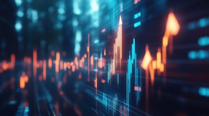 Abstract digital representation of a stock market chart with fluctuating values.