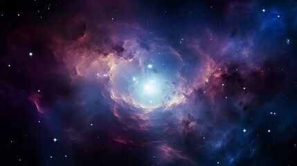Wall Mural - vibrant cosmic nebula illuminated by distant stars in an expansive galaxy