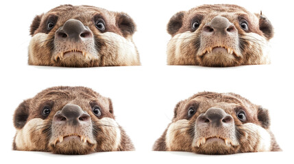 Poster - Close-up Expressions on White Background Generative AI
